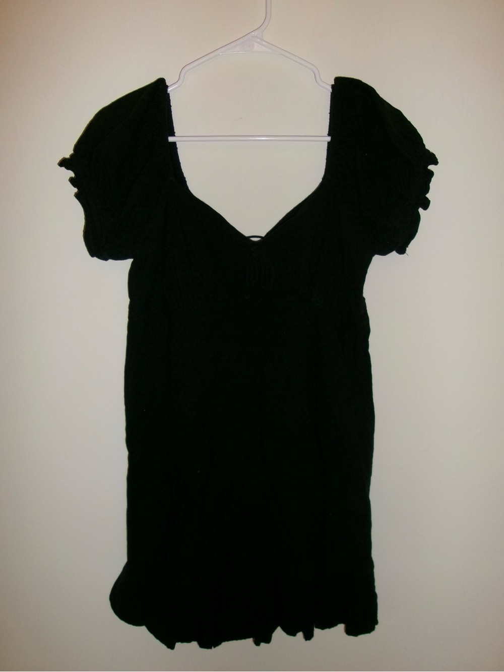 Wild Fable Black Mini Dress with Puff Sleeves